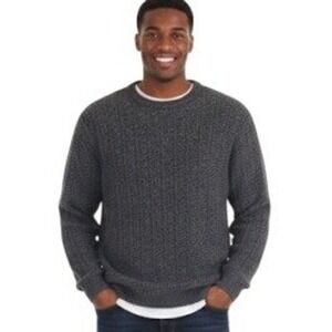 Bill Blass Sweater Mens 2XL Gray Crewneck Textured Knit Made in USA Cotton Blend